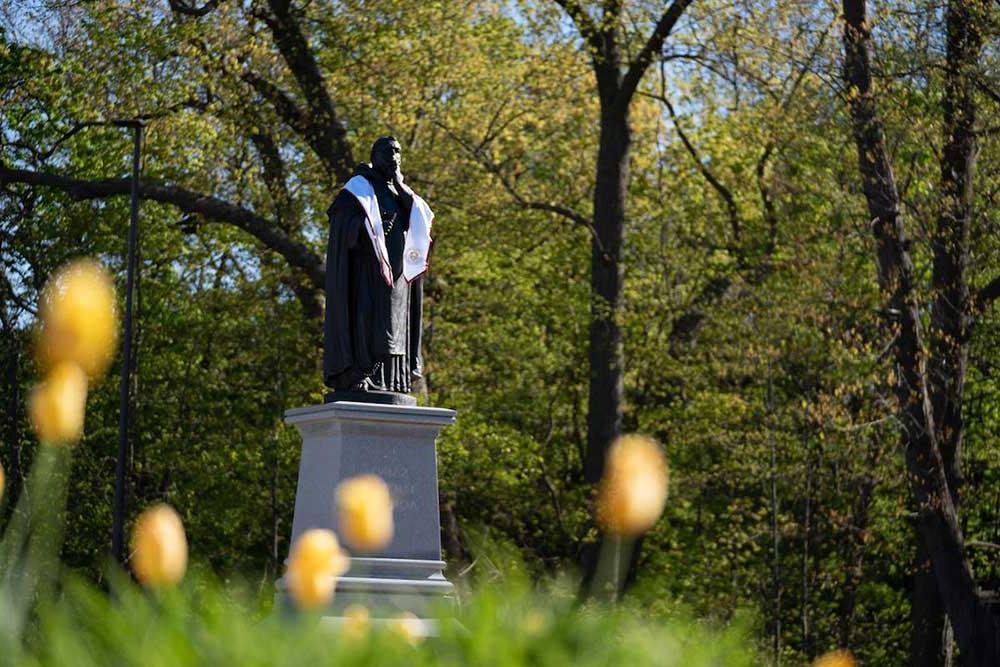 Statue of Thomas Aquinas at Aquinas College